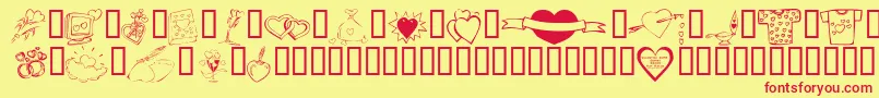 Police KR Valentines 2006 Ten – polices rouges sur fond jaune