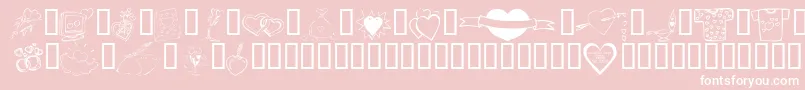Шрифт KR Valentines 2006 Ten – белые шрифты на розовом фоне
