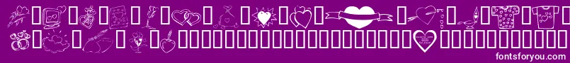 KR Valentines 2006 Ten Font – White Fonts on Purple Background