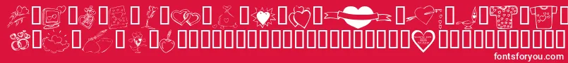 KR Valentines 2006 Ten Font – White Fonts on Red Background