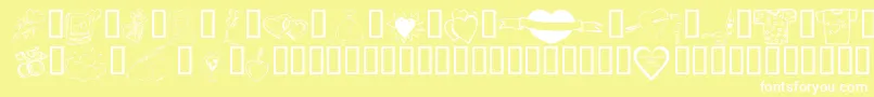 KR Valentines 2006 Ten Font – White Fonts on Yellow Background