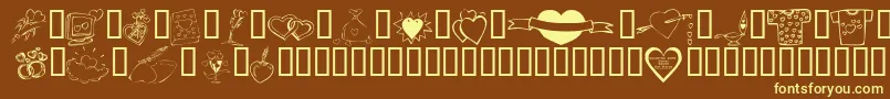 KR Valentines 2006 Ten Font – Yellow Fonts on Brown Background