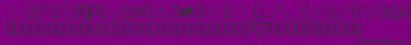 KR Valentines 2006 Three Font – Black Fonts on Purple Background