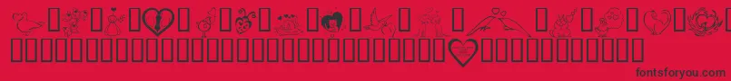 フォントKR Valentines 2006 Three – 赤い背景に黒い文字