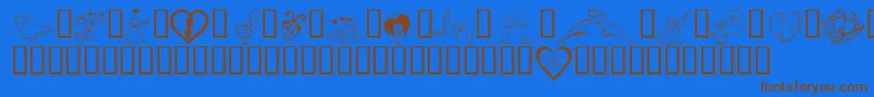 KR Valentines 2006 Three Font – Brown Fonts on Blue Background