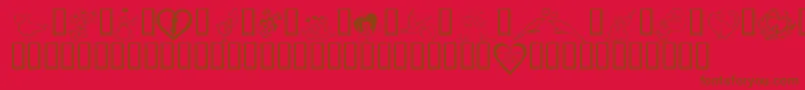 KR Valentines 2006 Three-Schriftart – Braune Schriften auf rotem Hintergrund
