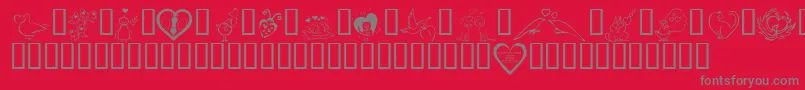 KR Valentines 2006 Three Font – Gray Fonts on Red Background