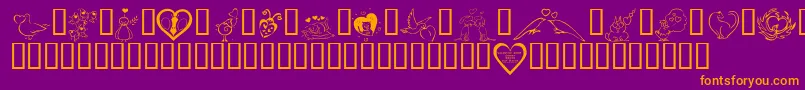 KR Valentines 2006 Three Font – Orange Fonts on Purple Background