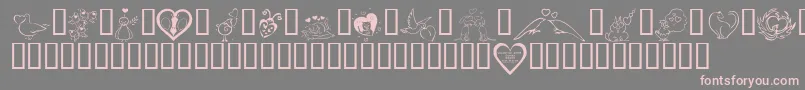 KR Valentines 2006 Three Font – Pink Fonts on Gray Background