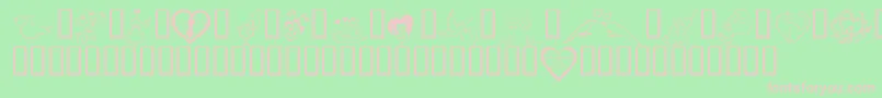 KR Valentines 2006 Three Font – Pink Fonts on Green Background