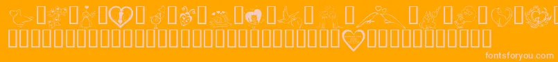 KR Valentines 2006 Three Font – Pink Fonts on Orange Background