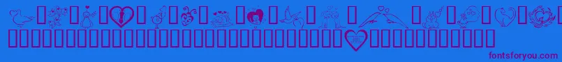 KR Valentines 2006 Three-fontti – violetit fontit sinisellä taustalla