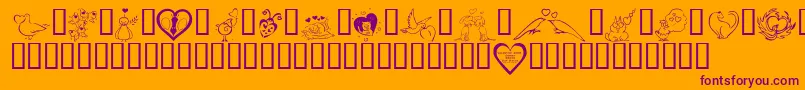 KR Valentines 2006 Three Font – Purple Fonts on Orange Background