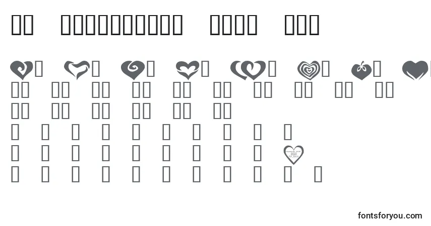 Schriftart KR Valentines 2006 Two – Alphabet, Zahlen, spezielle Symbole
