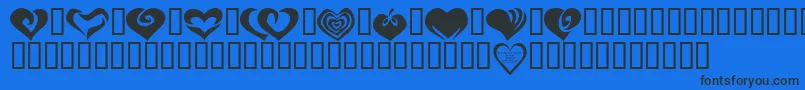 KR Valentines 2006 Two Font – Black Fonts on Blue Background