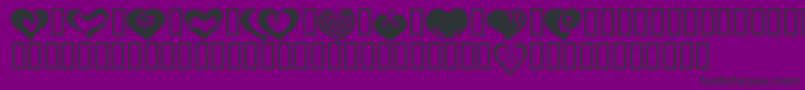 フォントKR Valentines 2006 Two – 紫の背景に黒い文字
