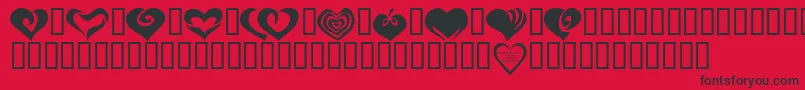 フォントKR Valentines 2006 Two – 赤い背景に黒い文字
