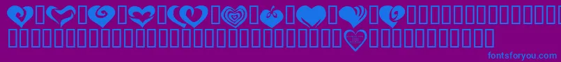 KR Valentines 2006 Two Font – Blue Fonts on Purple Background