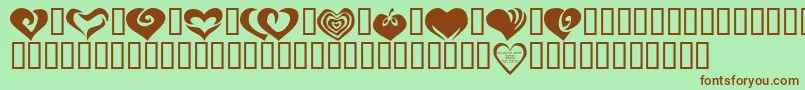 KR Valentines 2006 Two Font – Brown Fonts on Green Background