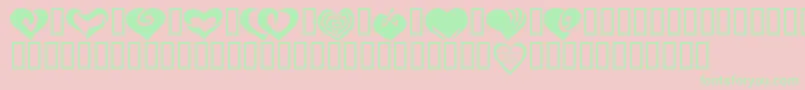 KR Valentines 2006 Two Font – Green Fonts on Pink Background