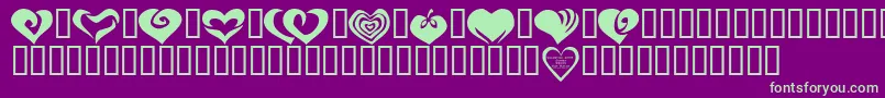 KR Valentines 2006 Two Font – Green Fonts on Purple Background