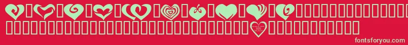 KR Valentines 2006 Two Font – Green Fonts on Red Background