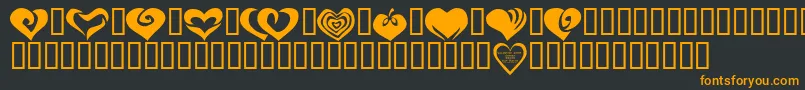 KR Valentines 2006 Two Font – Orange Fonts on Black Background