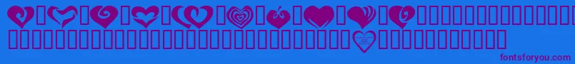 KR Valentines 2006 Two Font – Purple Fonts on Blue Background