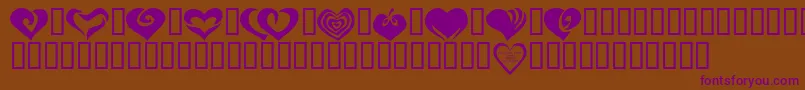 KR Valentines 2006 Two-Schriftart – Violette Schriften auf braunem Hintergrund