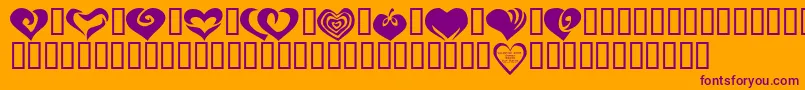 KR Valentines 2006 Two-Schriftart – Violette Schriften auf orangefarbenem Hintergrund