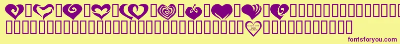 KR Valentines 2006 Two Font – Purple Fonts on Yellow Background