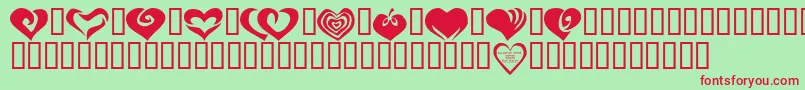 KR Valentines 2006 Two Font – Red Fonts on Green Background