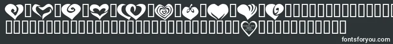 KR Valentines 2006 Two-fontti – valkoiset fontit mustalla taustalla