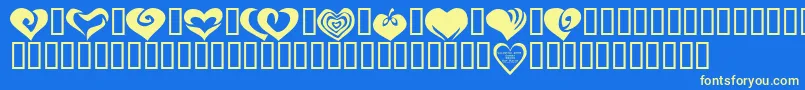 KR Valentines 2006 Two Font – Yellow Fonts on Blue Background