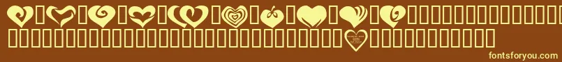 KR Valentines 2006 Two Font – Yellow Fonts on Brown Background