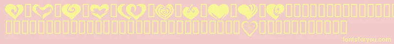 KR Valentines 2006 Two-Schriftart – Gelbe Schriften auf rosa Hintergrund