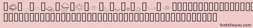 KR Weather Dings Font – Black Fonts on Pink Background