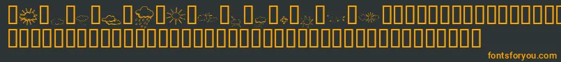 KR Weather Dings Font – Orange Fonts on Black Background