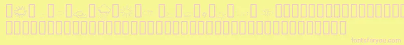 KR Weather Dings Font – Pink Fonts on Yellow Background
