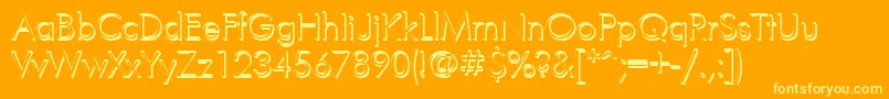 Шрифт Ptfut5 – жёлтые шрифты на оранжевом фоне