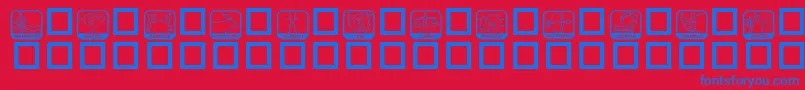 KR Zodiac Dings Font – Blue Fonts on Red Background