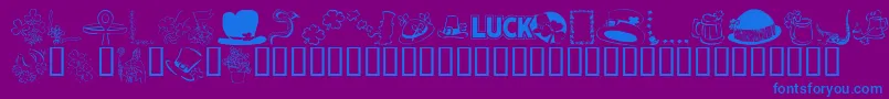 kr Font – Blue Fonts on Purple Background