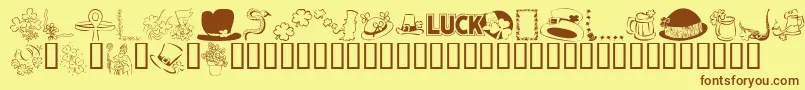 フォントkr – 茶色の文字が黄色の背景にあります。