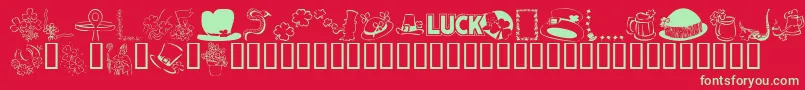 kr Font – Green Fonts on Red Background