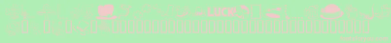 kr-fontti – vaaleanpunaiset fontit vihreällä taustalla