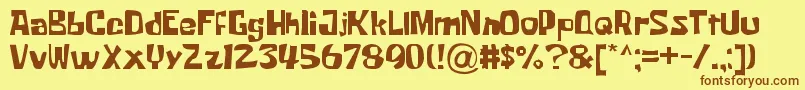 Krabby Patty Font – Brown Fonts on Yellow Background