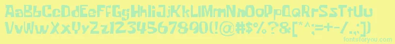 Krabby Patty Font – Green Fonts on Yellow Background