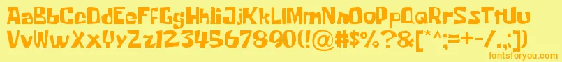 Krabby Patty Font – Orange Fonts on Yellow Background