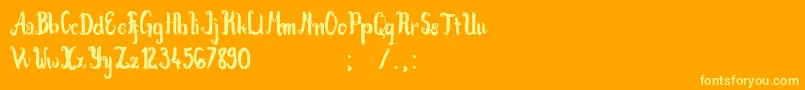 Kracktone-Schriftart – Gelbe Schriften auf orangefarbenem Hintergrund