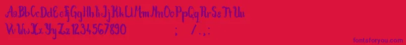 Kracktone Font – Purple Fonts on Red Background